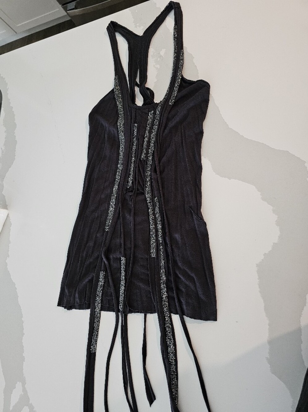 ALL SAINTS Grey  Tank with Silver Beading - Picture 7 of 8
